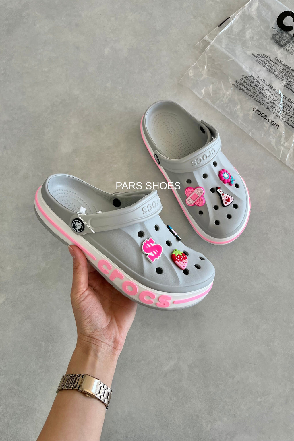 Crocs Bayaband Clog Gri & Pembe