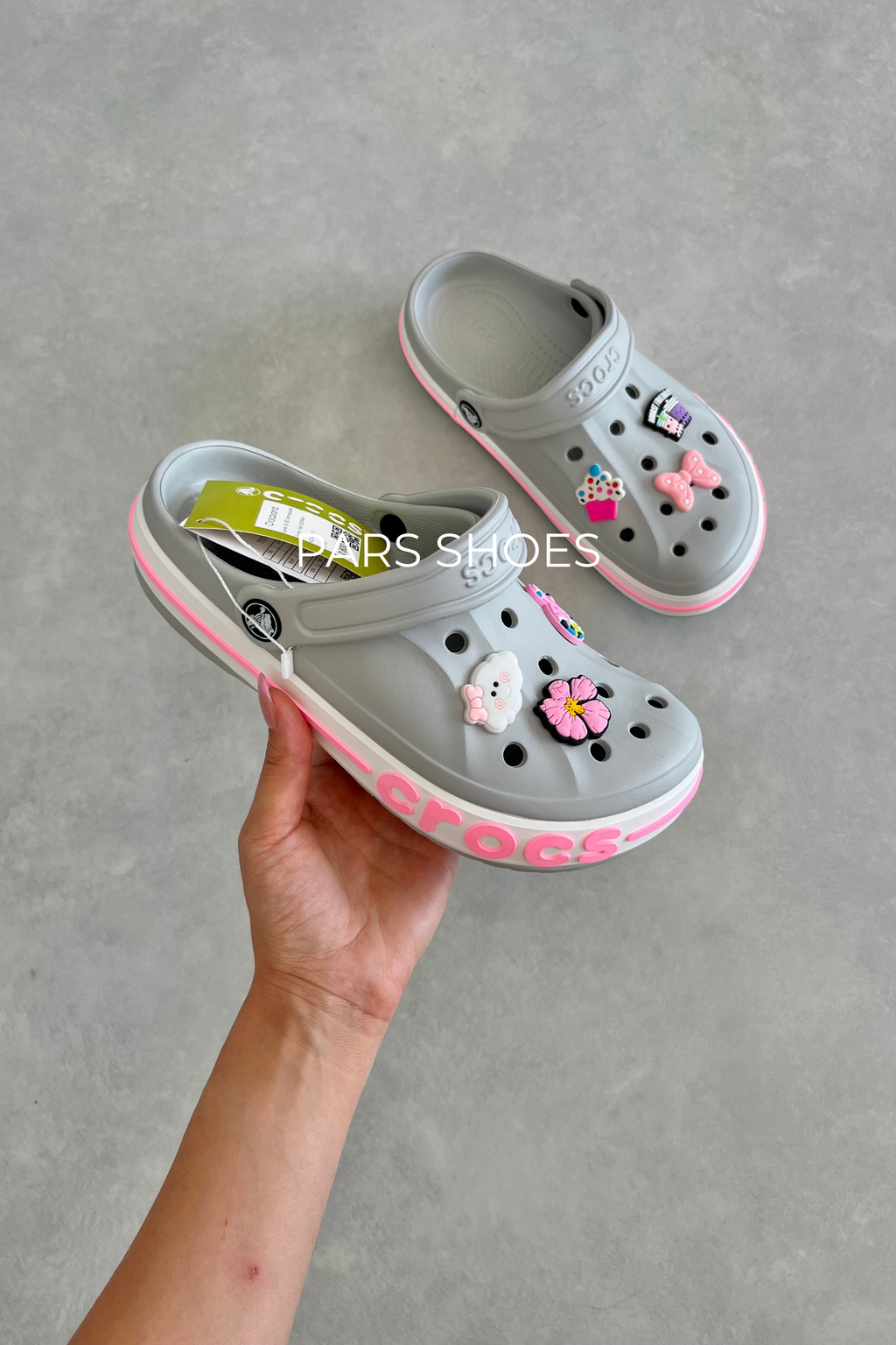 Crocs Bayaband Clog Gri & Pembe