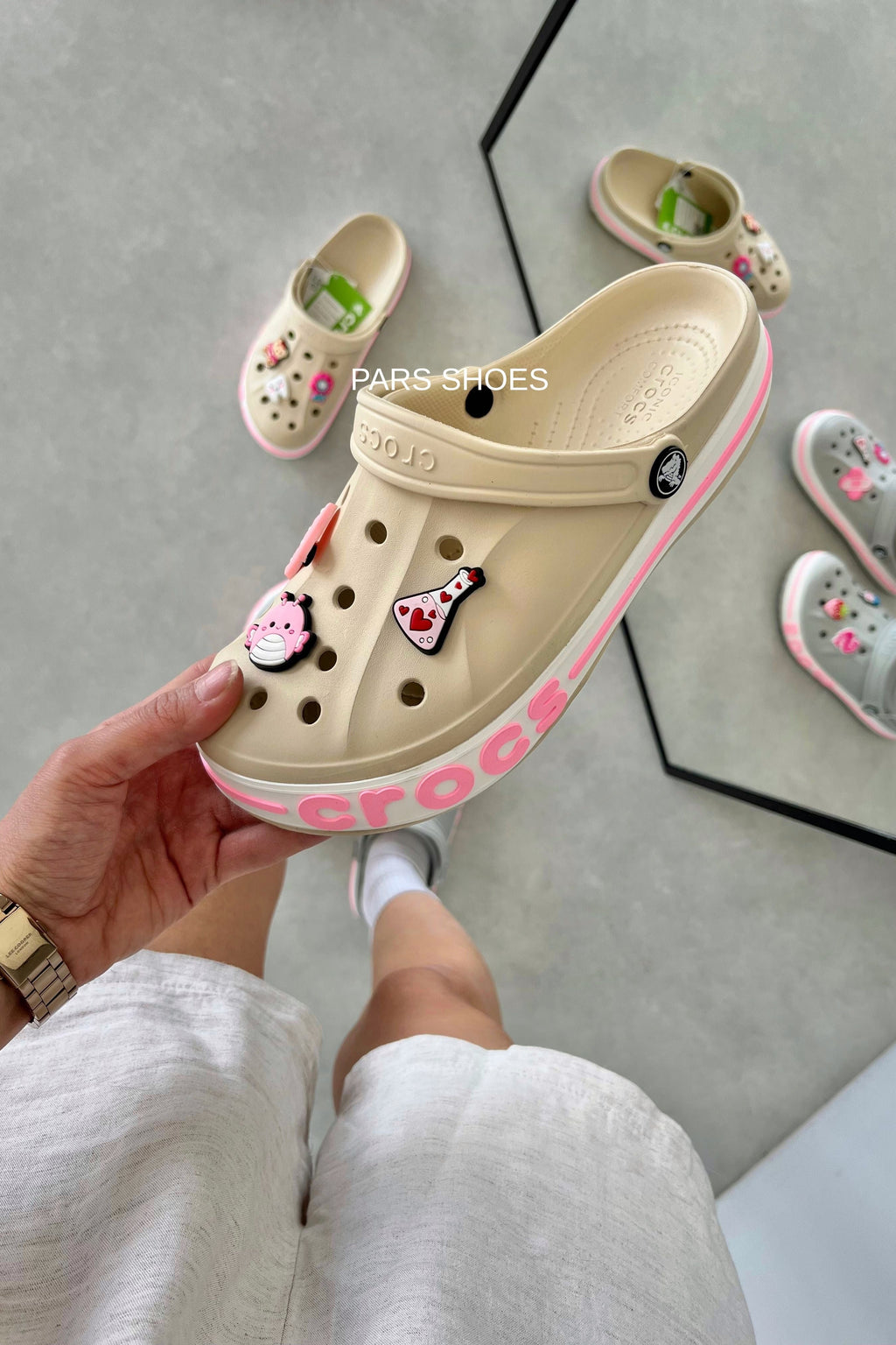 Crocs Bayaband Clog Krem & Pembe