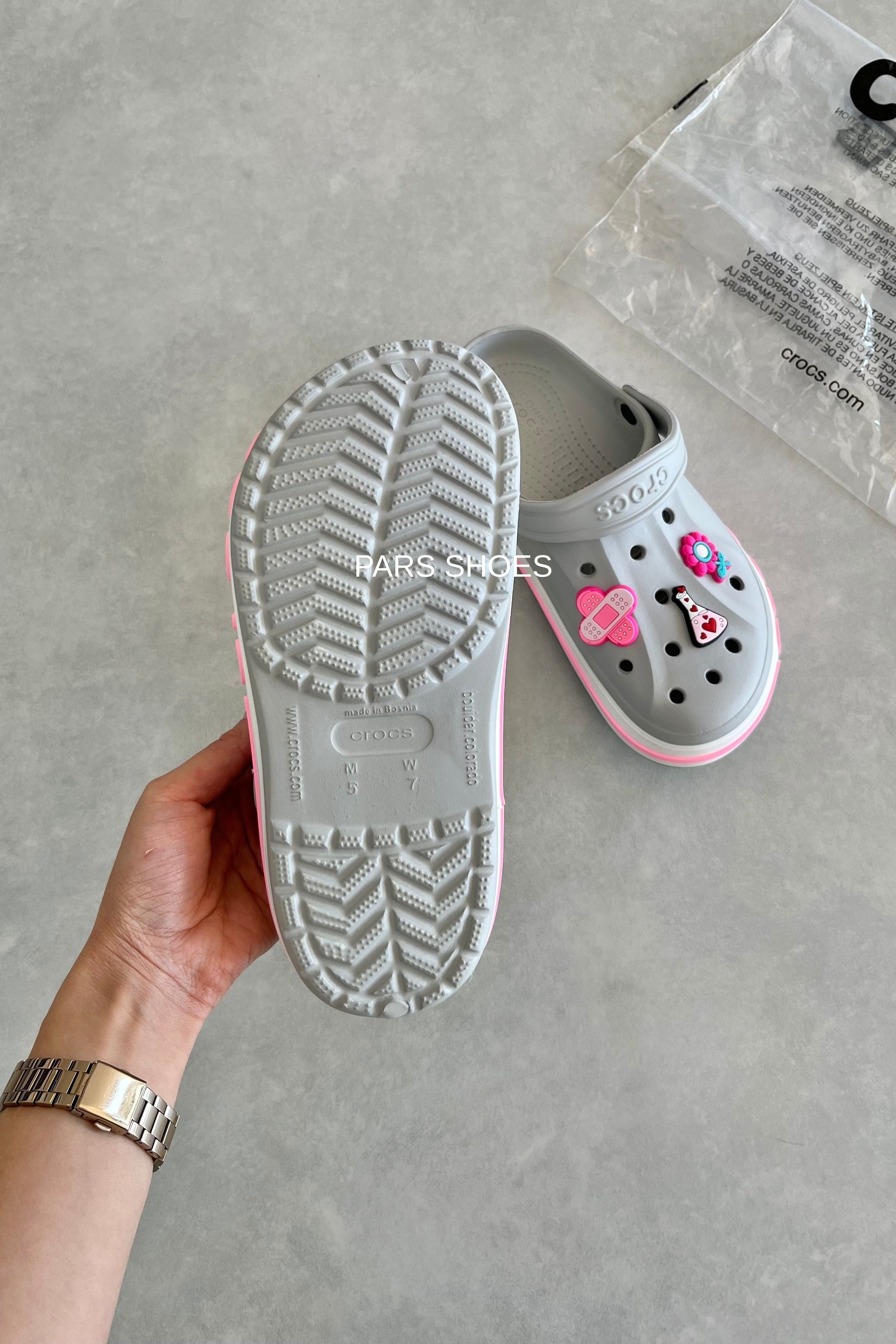 Crocs Bayaband Clog Gri & Pembe