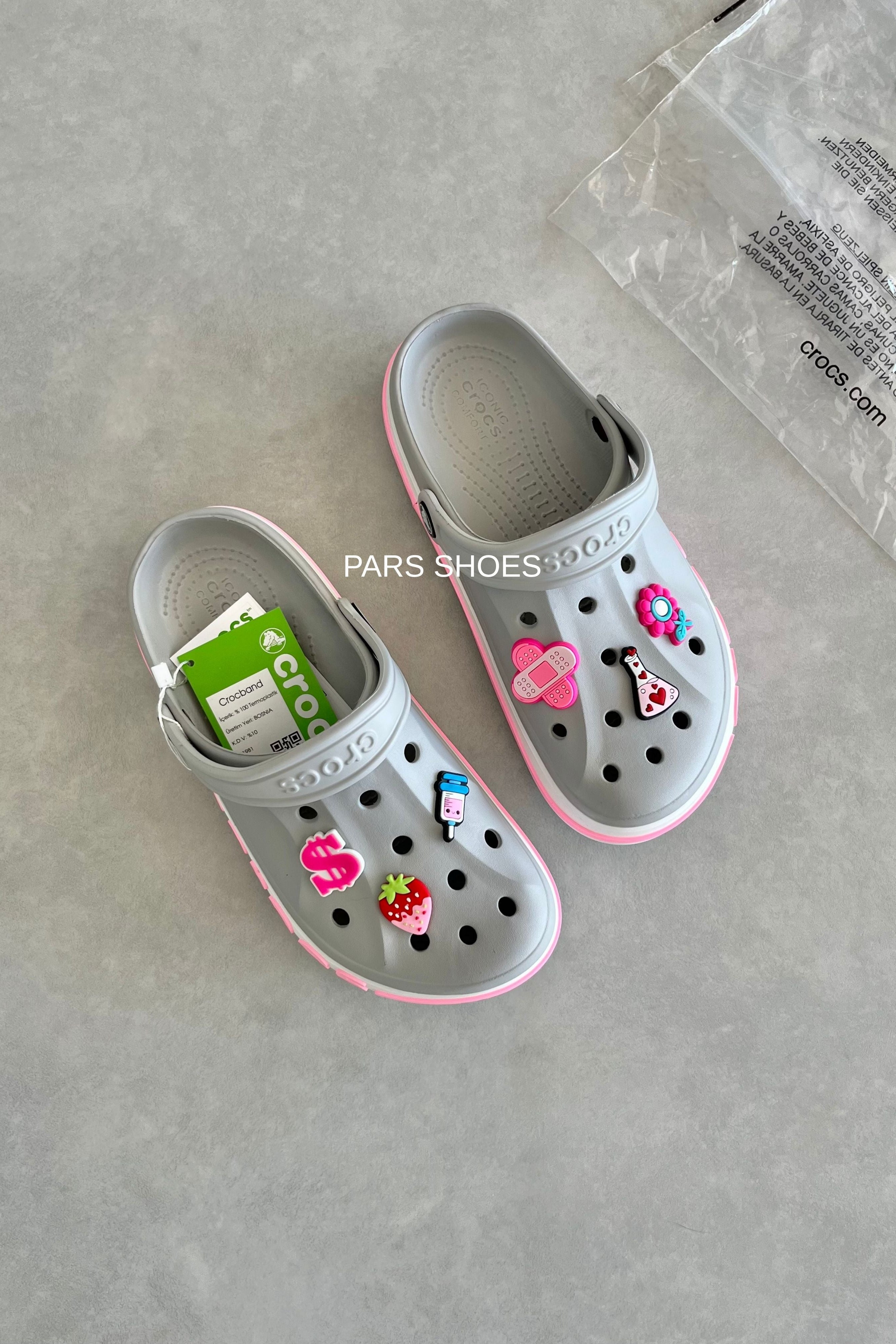 Crocs Bayaband Clog Gri & Pembe