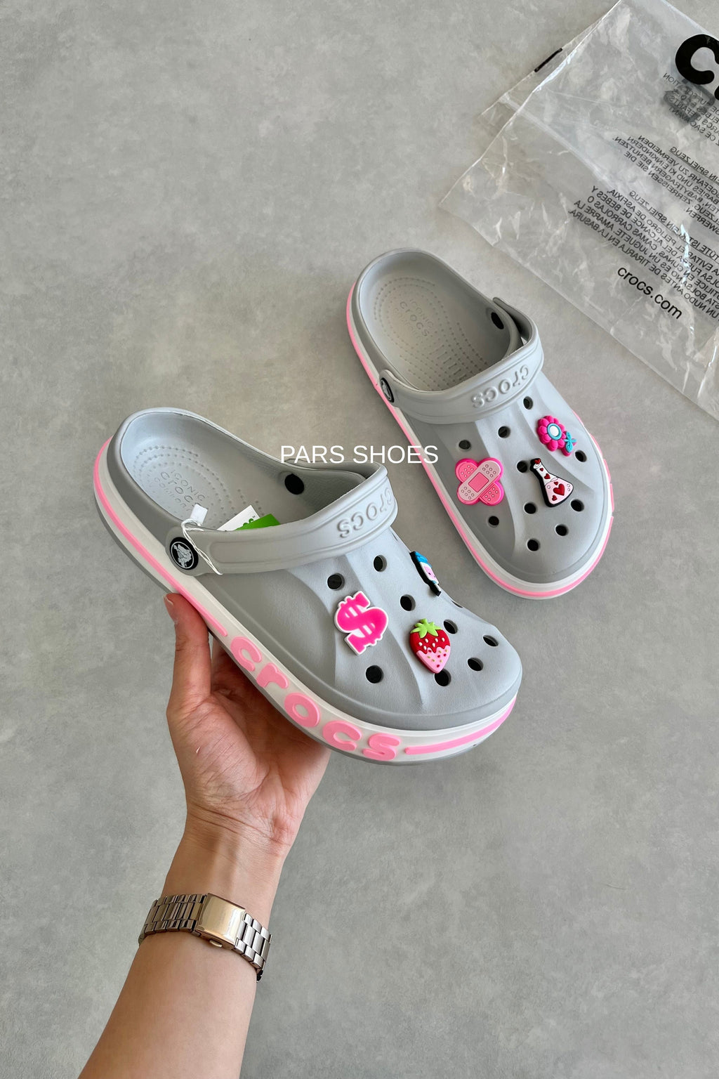 Crocs Bayaband Clog Gri & Pembe