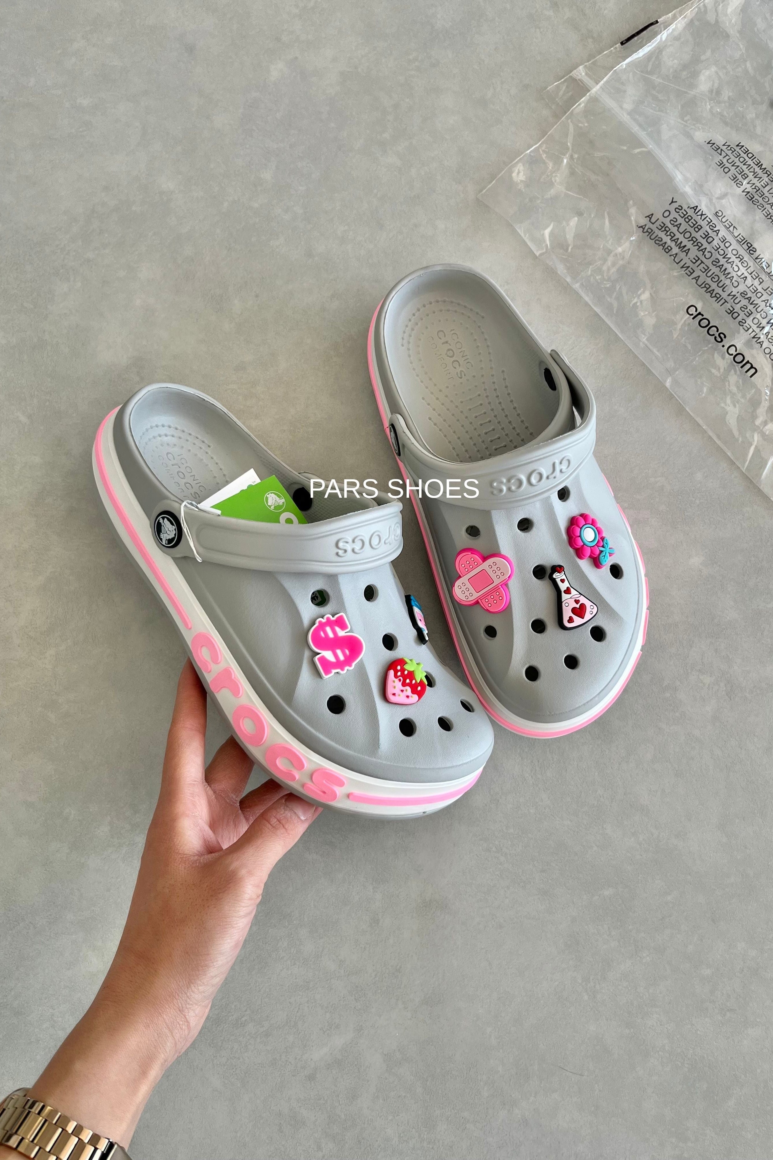 Crocs Bayaband Clog Gri & Pembe