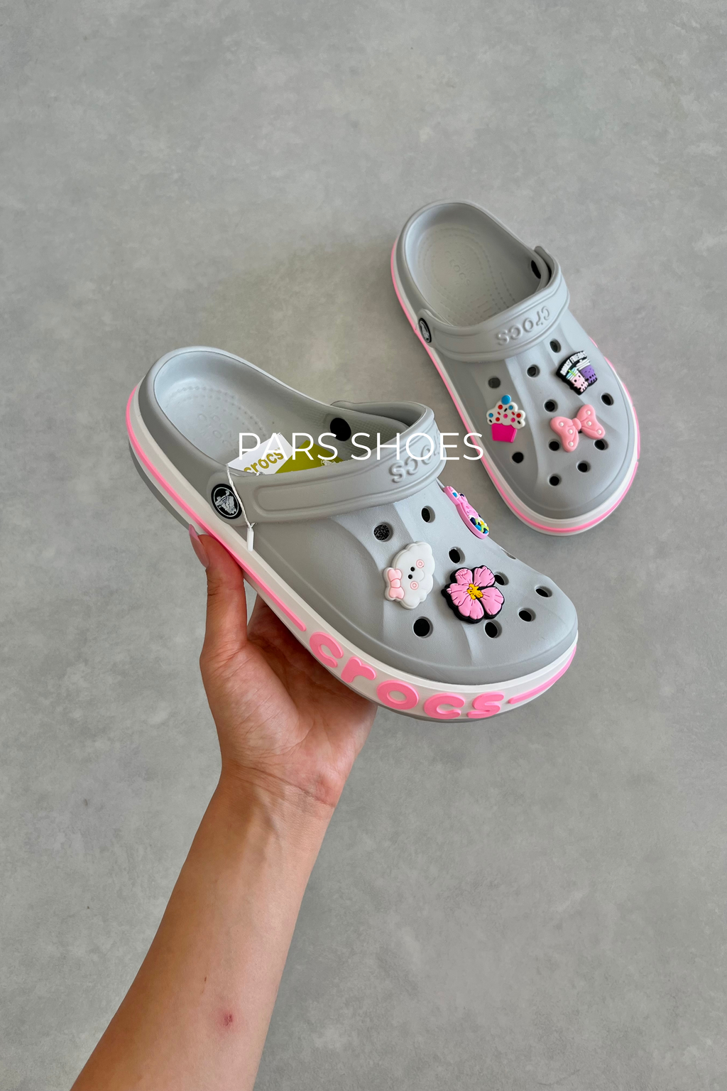 Crocs Bayaband Clog Gri & Pembe