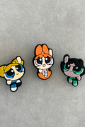 3 Adet Kadın Crocs Terlik Süsü Power Puff Girls
