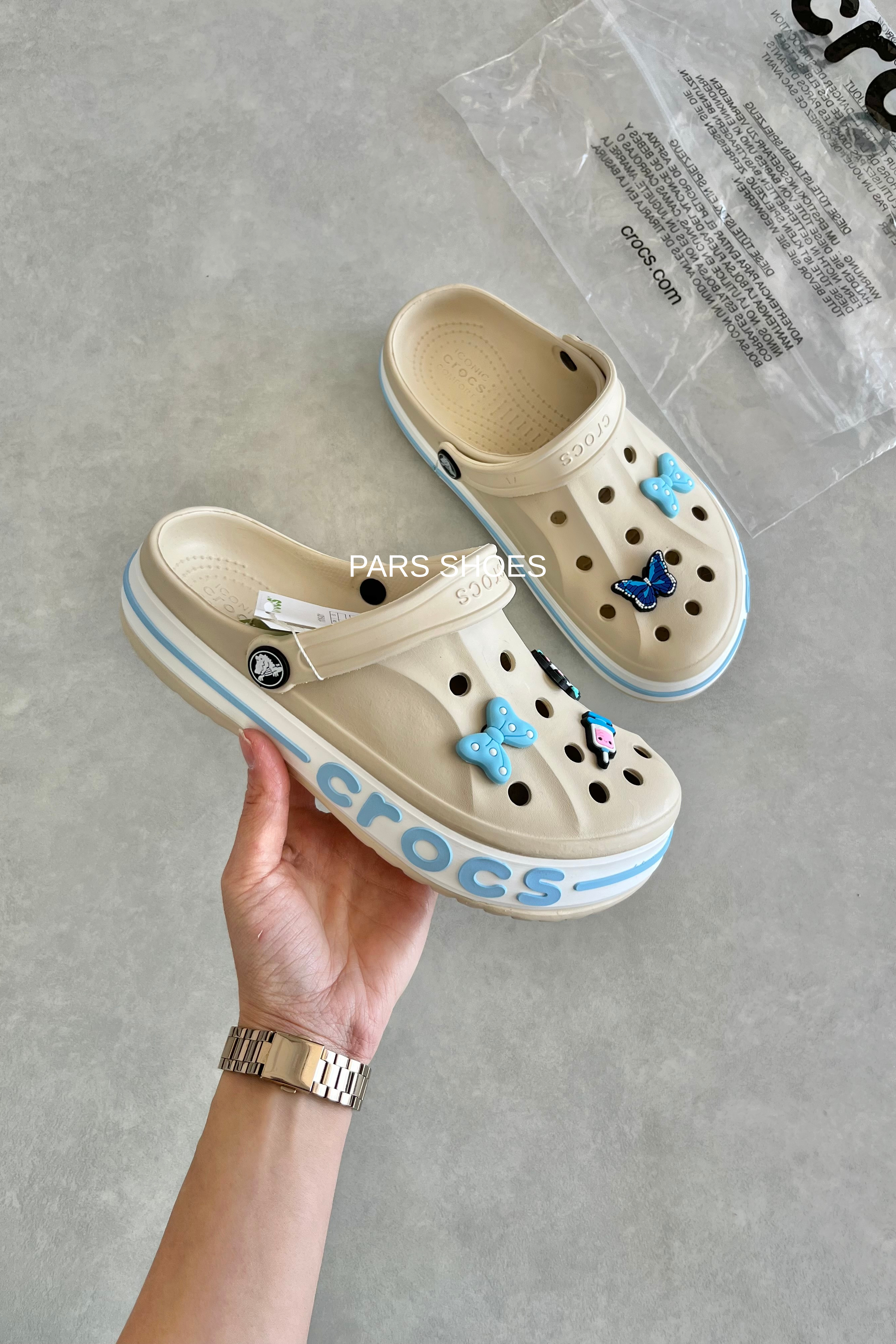 Crocs Bayaband Clog Krem & Mavi