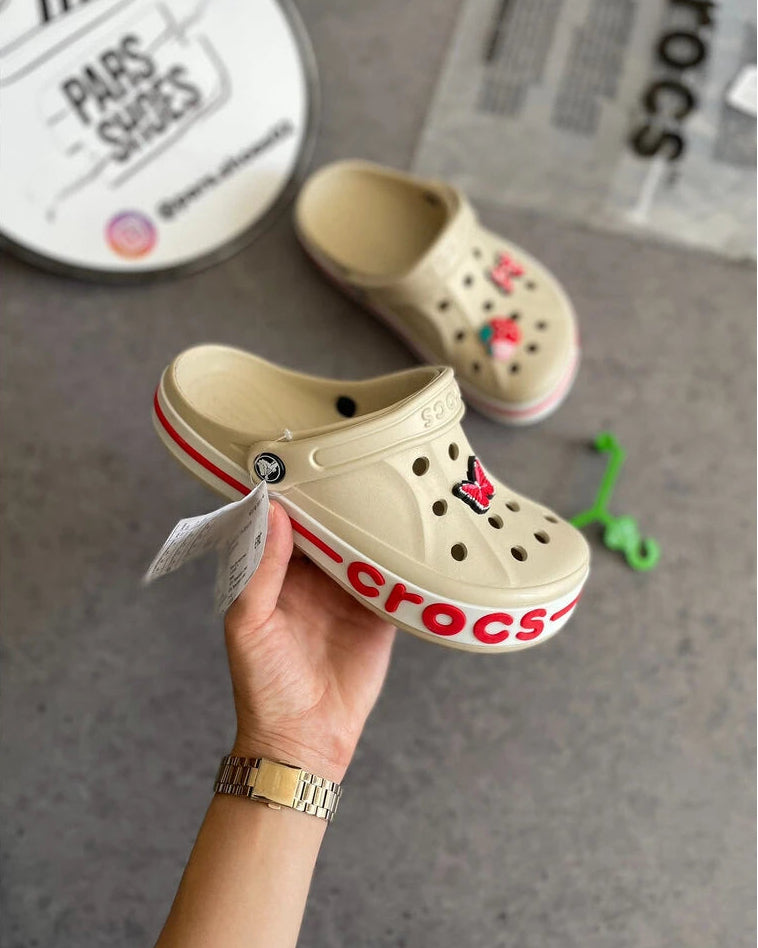 Crocs Bayaband Clog Krem & Kırmızı