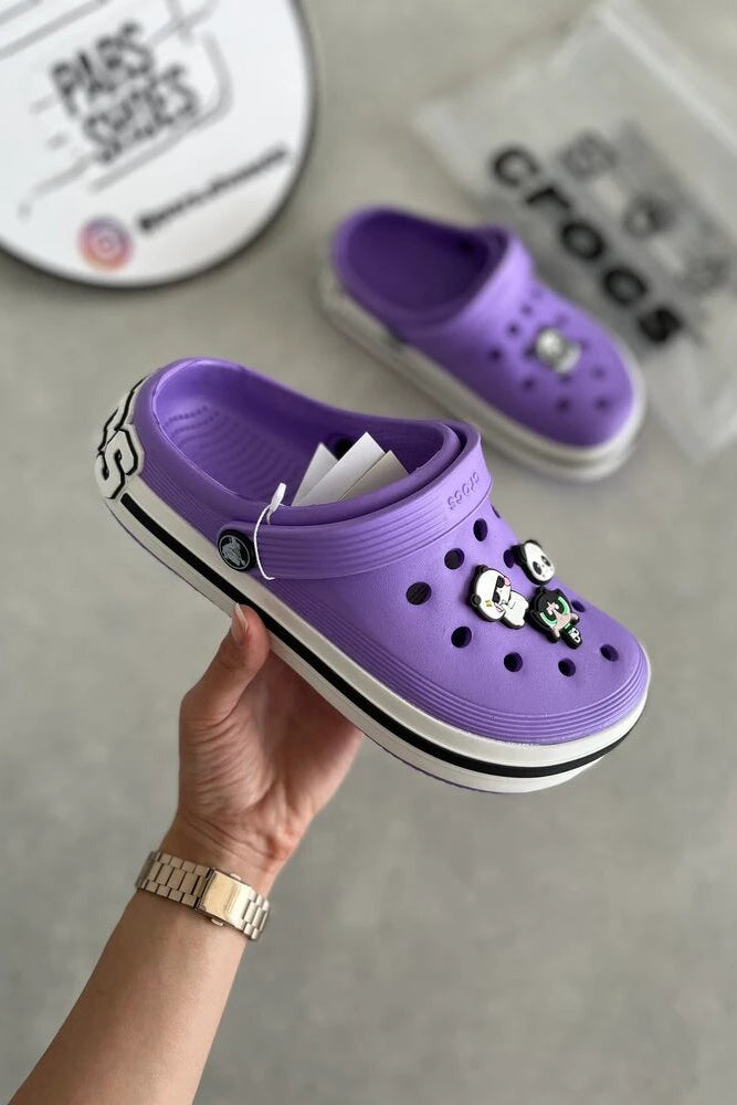 Crocs Off Court Mor & Beyaz