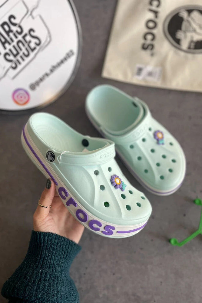Crocs Bayaband Clog Bebe Mavisi & Mor (Dar Kalıptır)